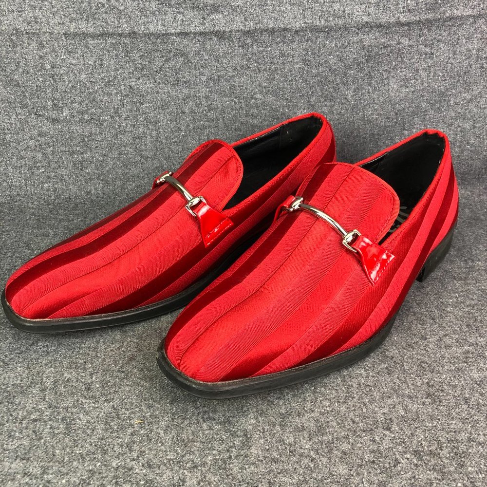 J75 by Jump Red Satin Men's Dress Shoes Loafers Sz 10US
